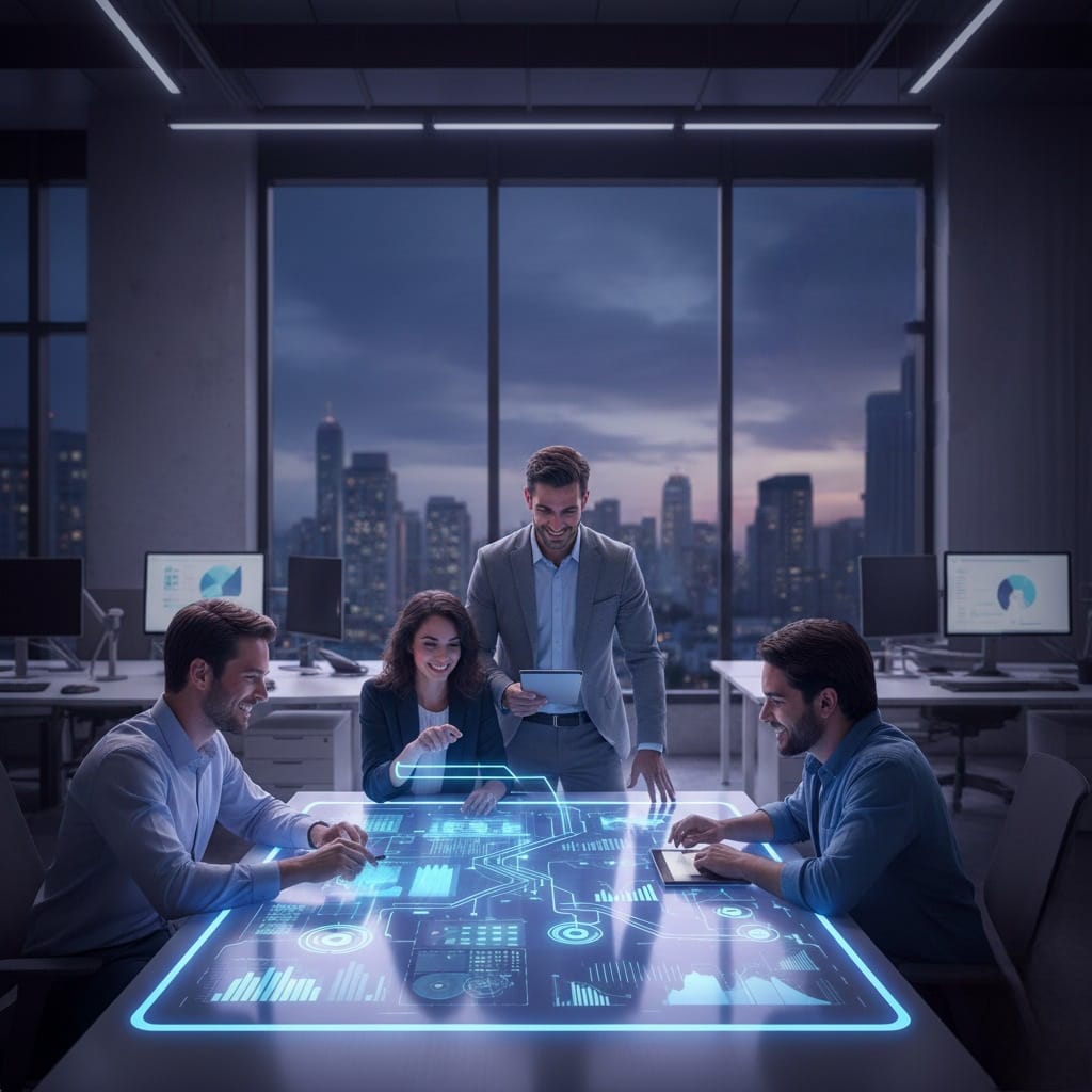 Automatización y Ventas — equipo en oficina